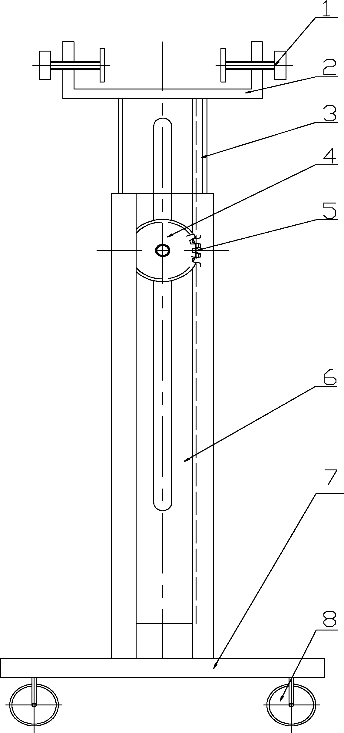 Movable jacking device