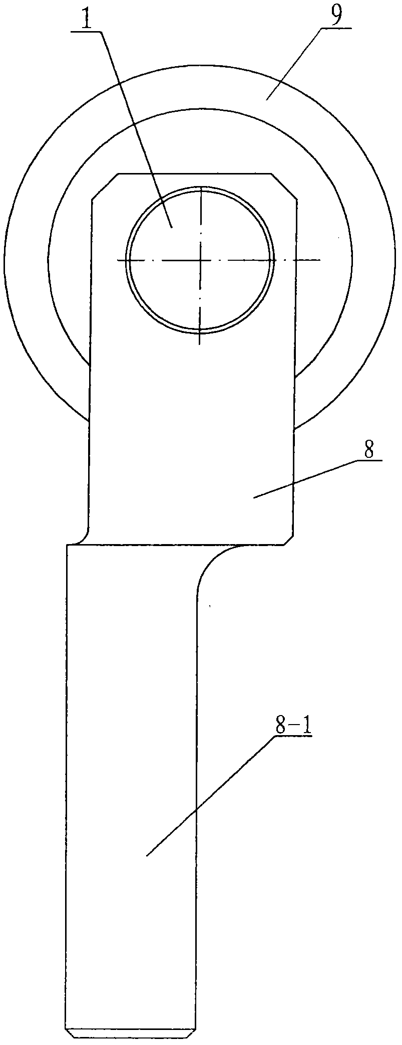 Turning, closing-up and rib rolling device for tube parts
