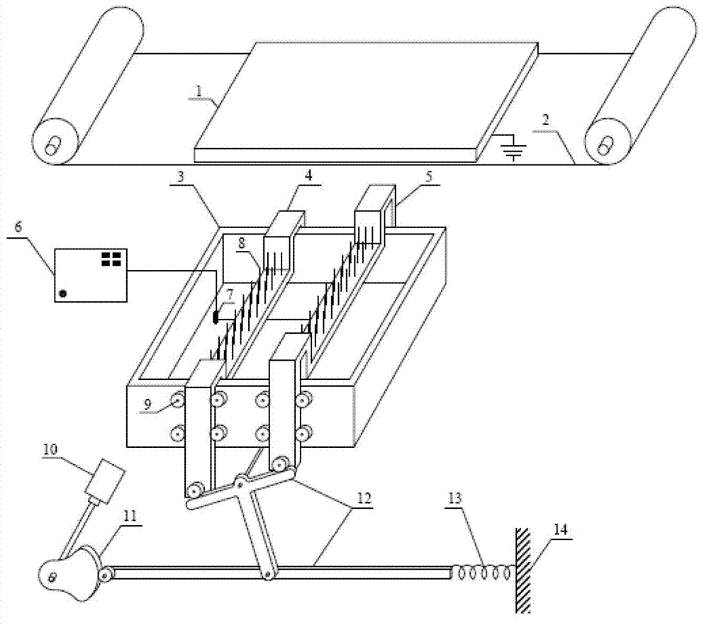 Device for preparing nanofibers on large scale by utilizing electrostatic spinning process and preparation method