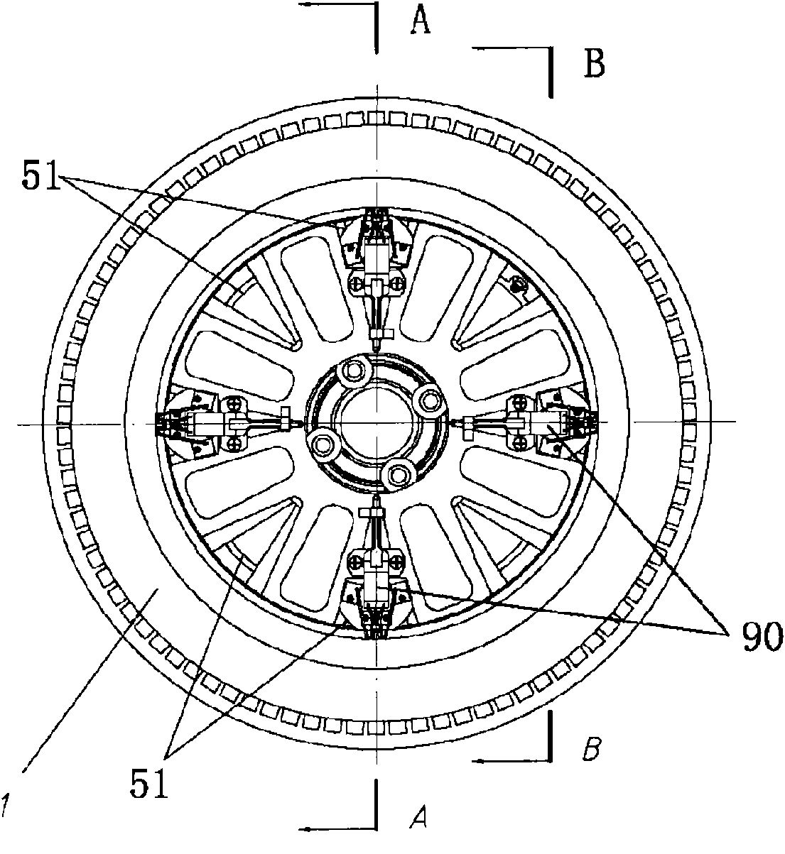 System for quickly assembling and disassembling auxiliary tyre for motor vehicle
