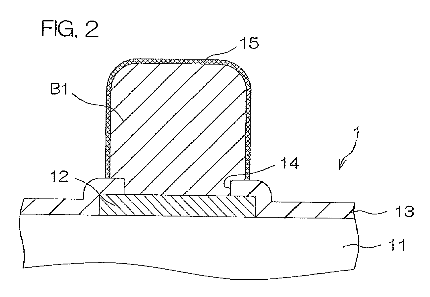 Semiconductor chip, electrode structure therefor and method for forming same