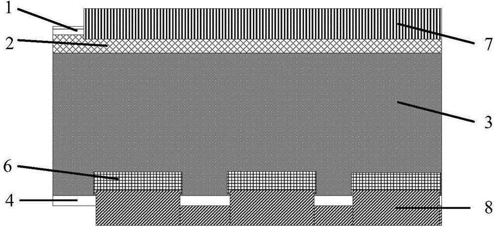 Distributed local boron-doped double-face photoreceptive crystalline silicon solar cell and preparation method thereof