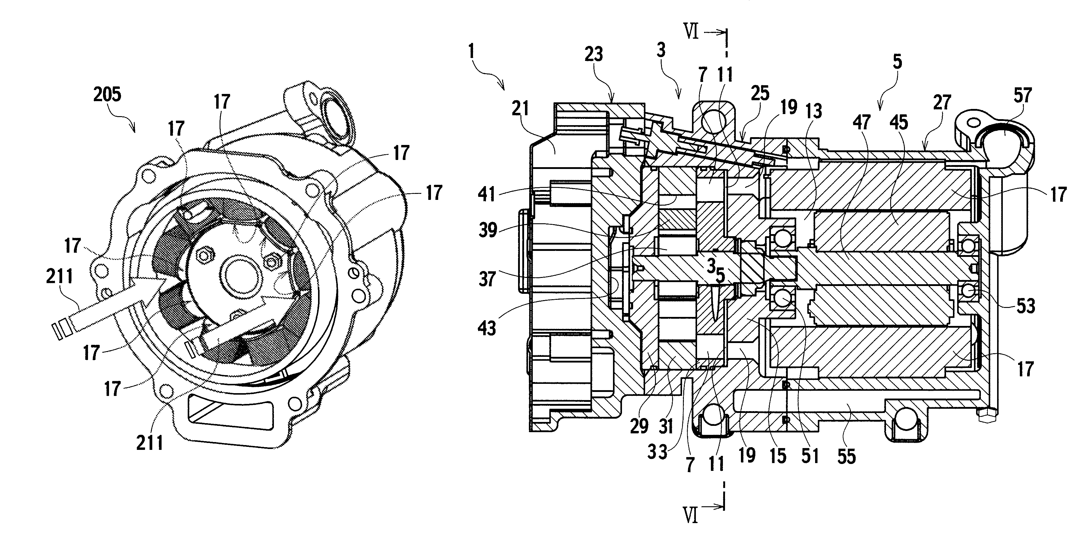 Horizontal type electric compressor