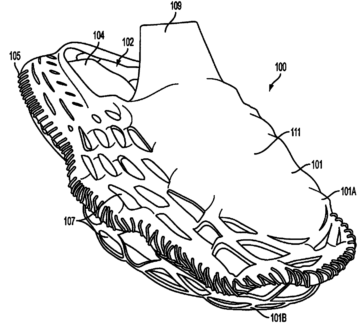 Article of footwear with a collapsible structure