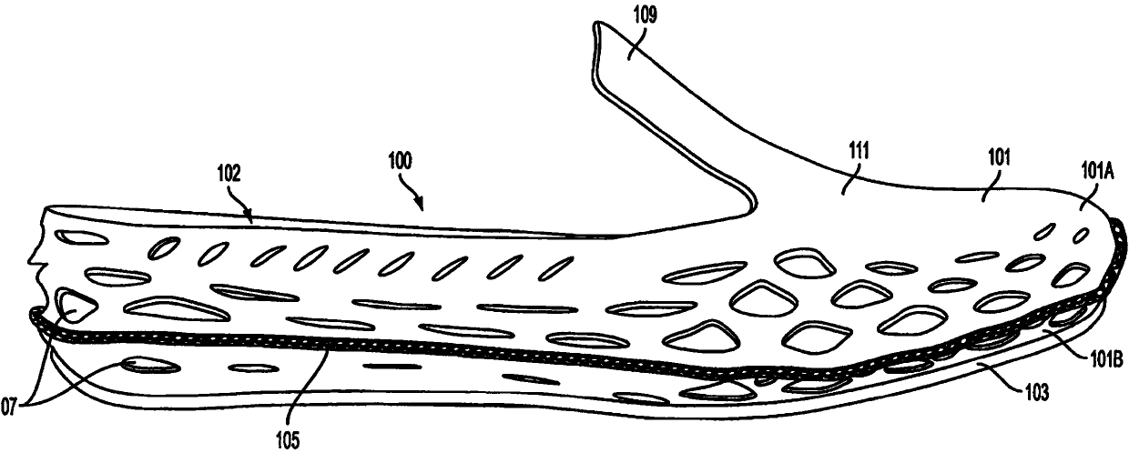 Article of footwear with a collapsible structure