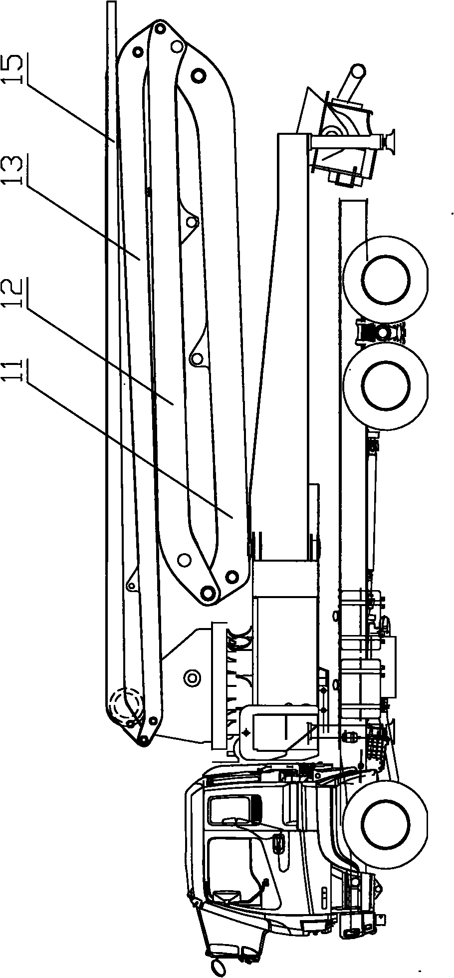 Concrete pump truck and boom device thereof