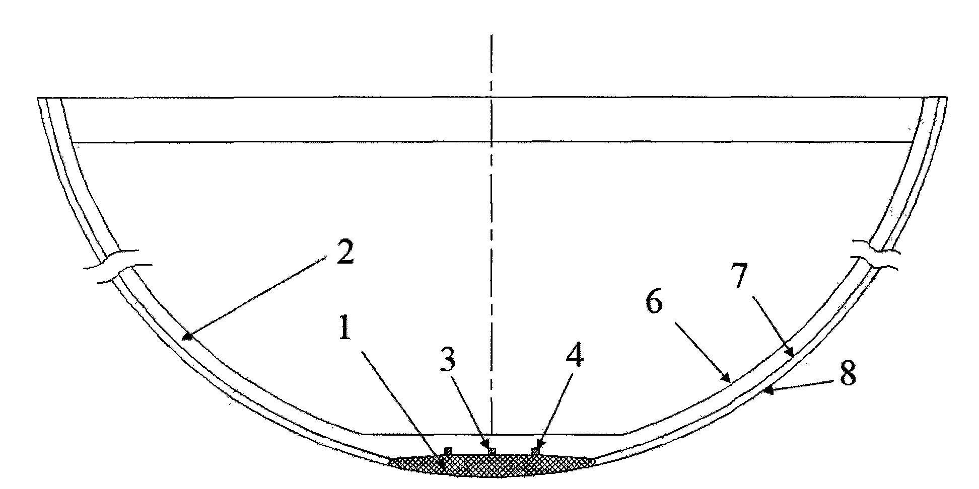 Civil aircraft fuselage bottom structure based on impact strength tests