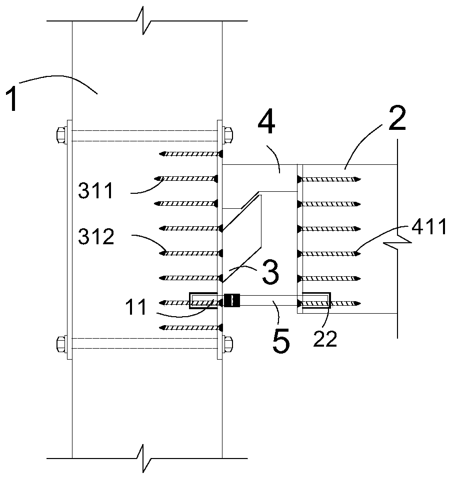 Self-positioning mounting steel wood energy dissipation combined joint