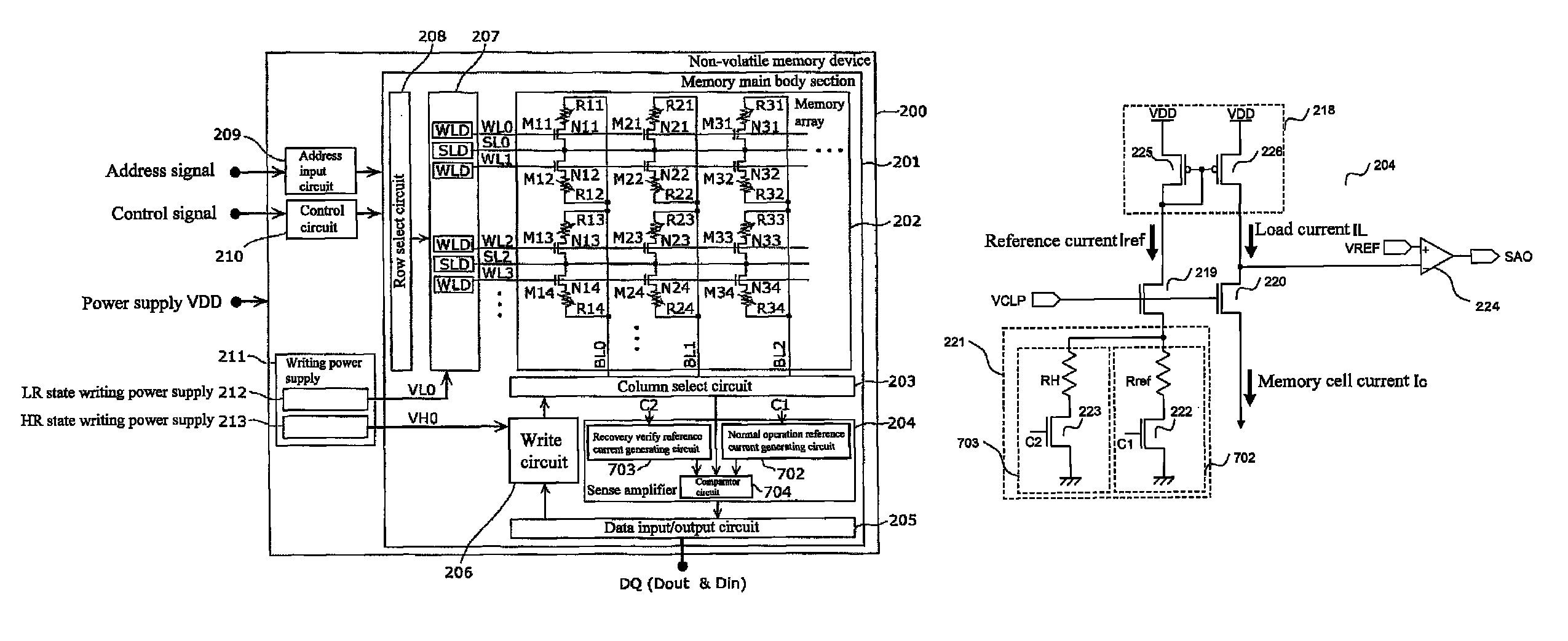 Writing method of variable resistance non-volatile memory element and variable resistance non-volatile memory device