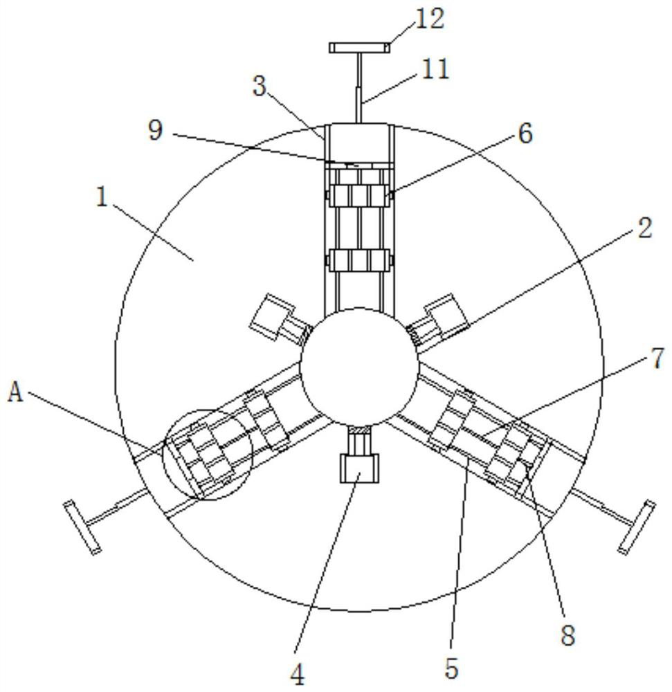 A fan blade installation device for wind power generators using the principle of connecting rods