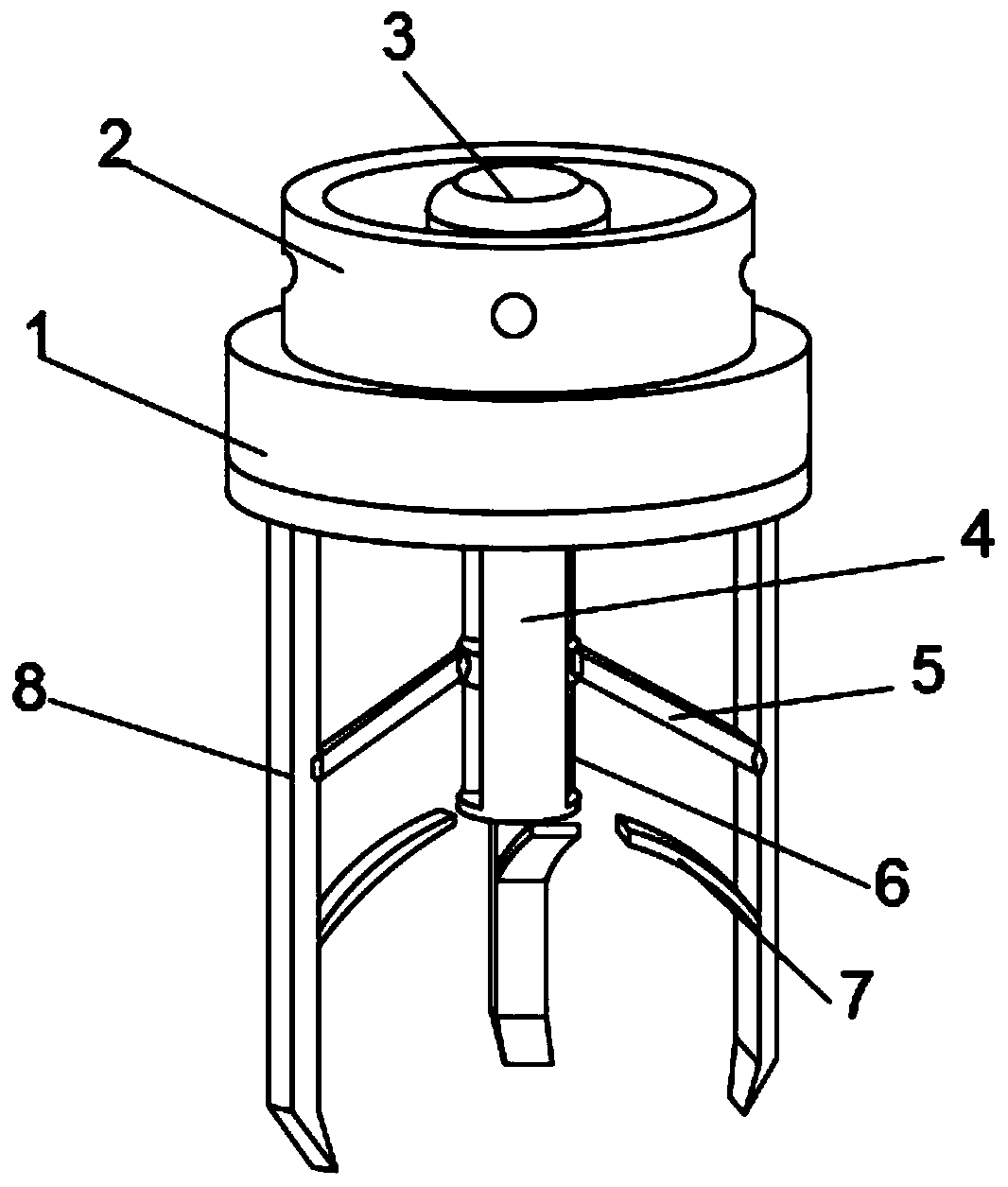 Robot mechanical hand clamping structure