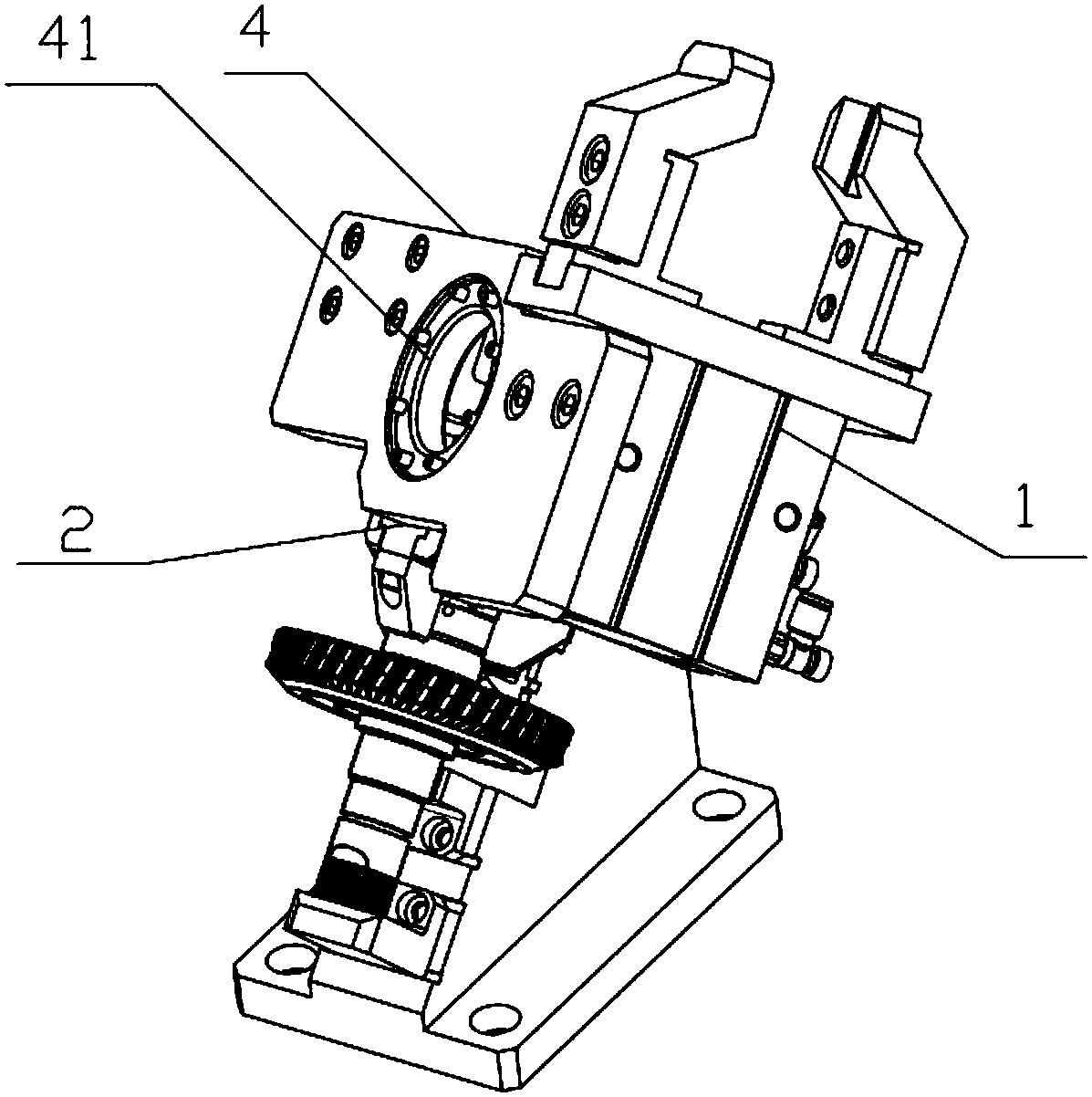 Worm gear carrying and feeding and discharging robot paw and application thereof