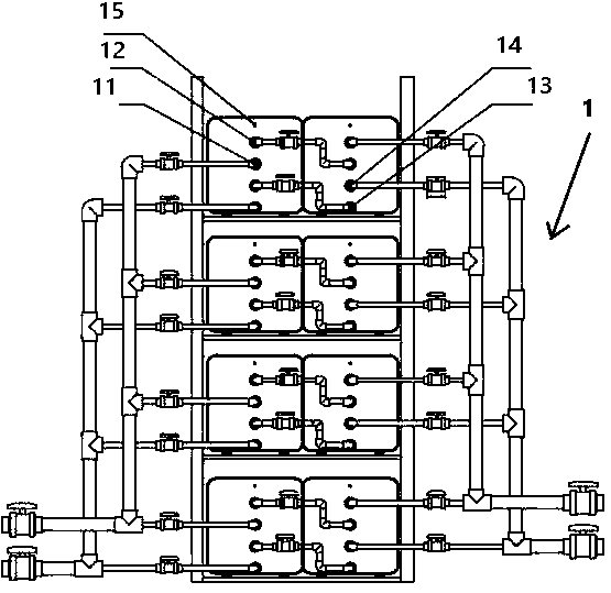 Spiral roll type electric desalted water treatment system and operation method