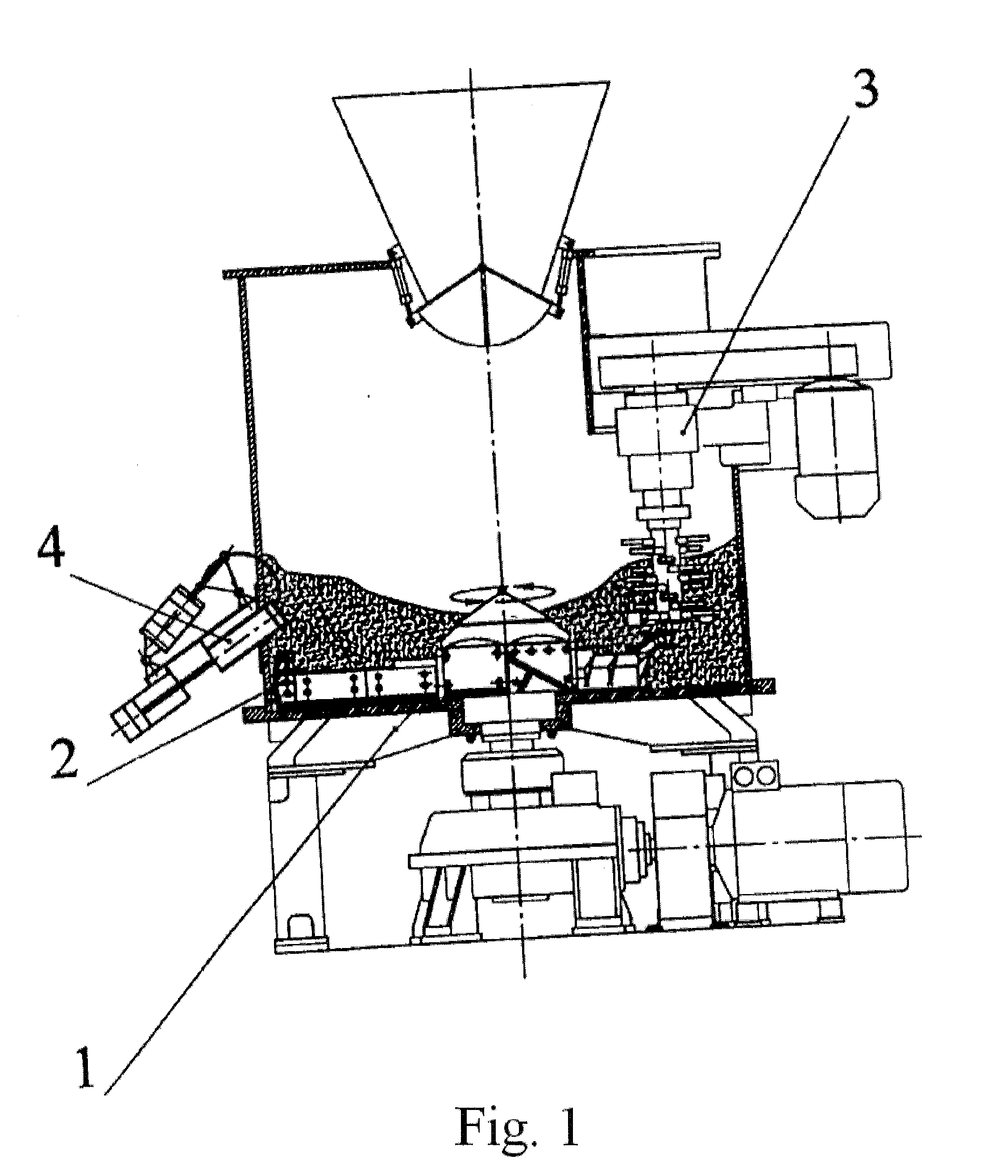 Process for preparing mold-sand and a device for putting the same into practice