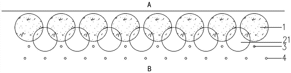 Foundation pit supporting and protecting system for high groundwater level and high bed rock exposed face and construction method thereof