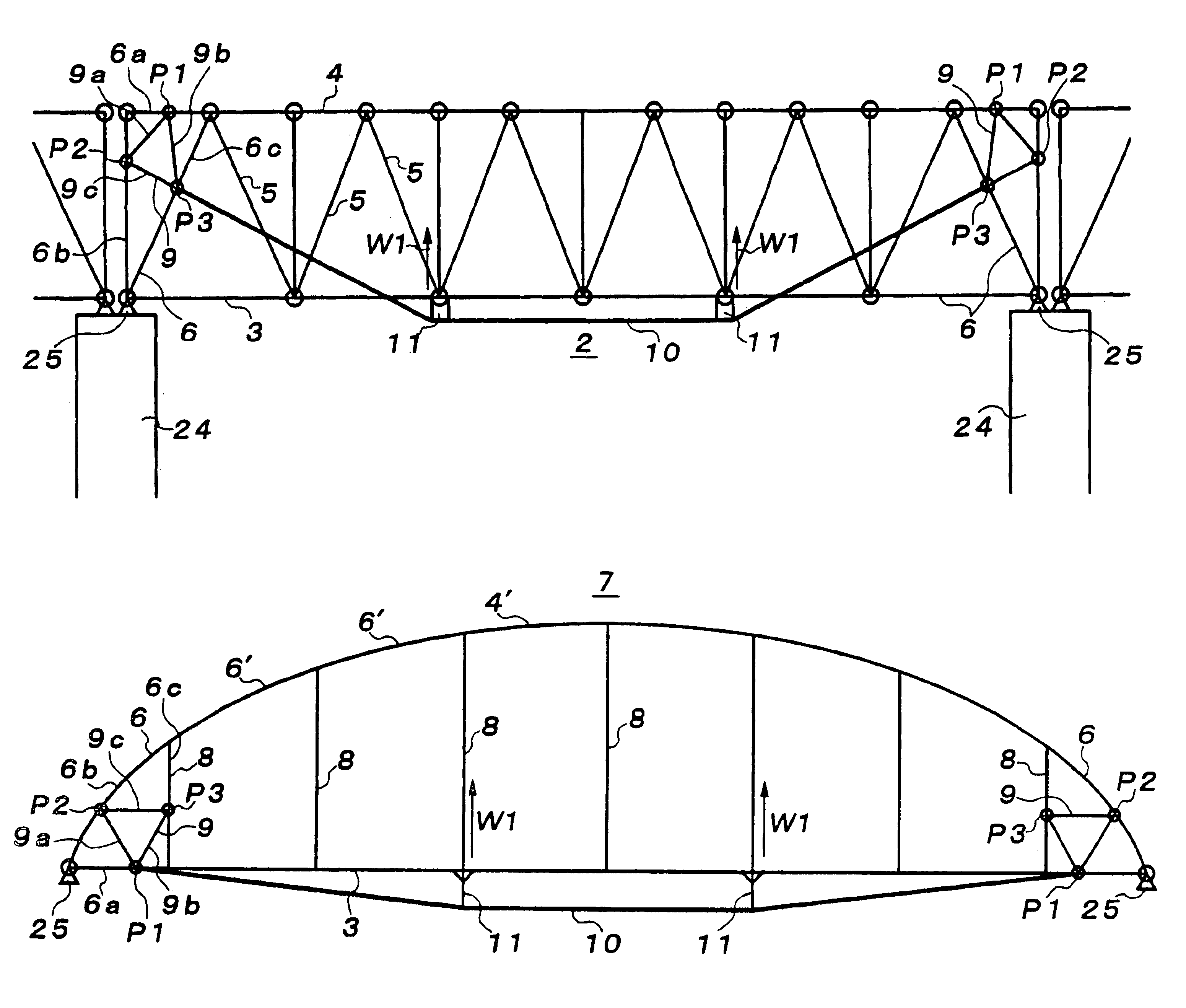 Reinforcement structure of truss bridge or arch bridge