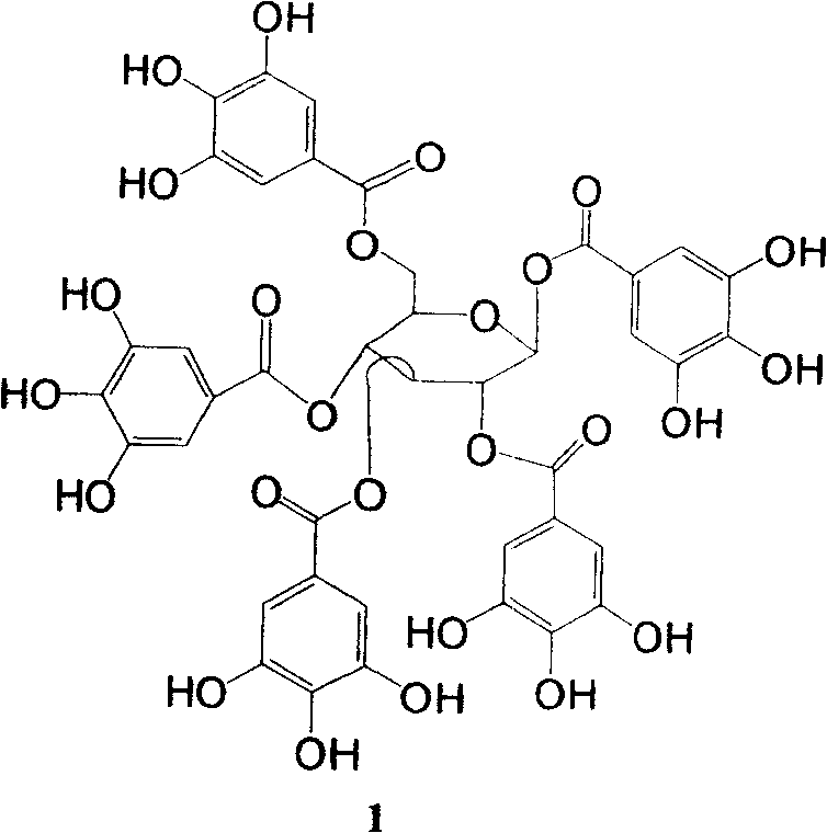 New use of polyhydroxy galloyl-beta-D-glucose derivatives