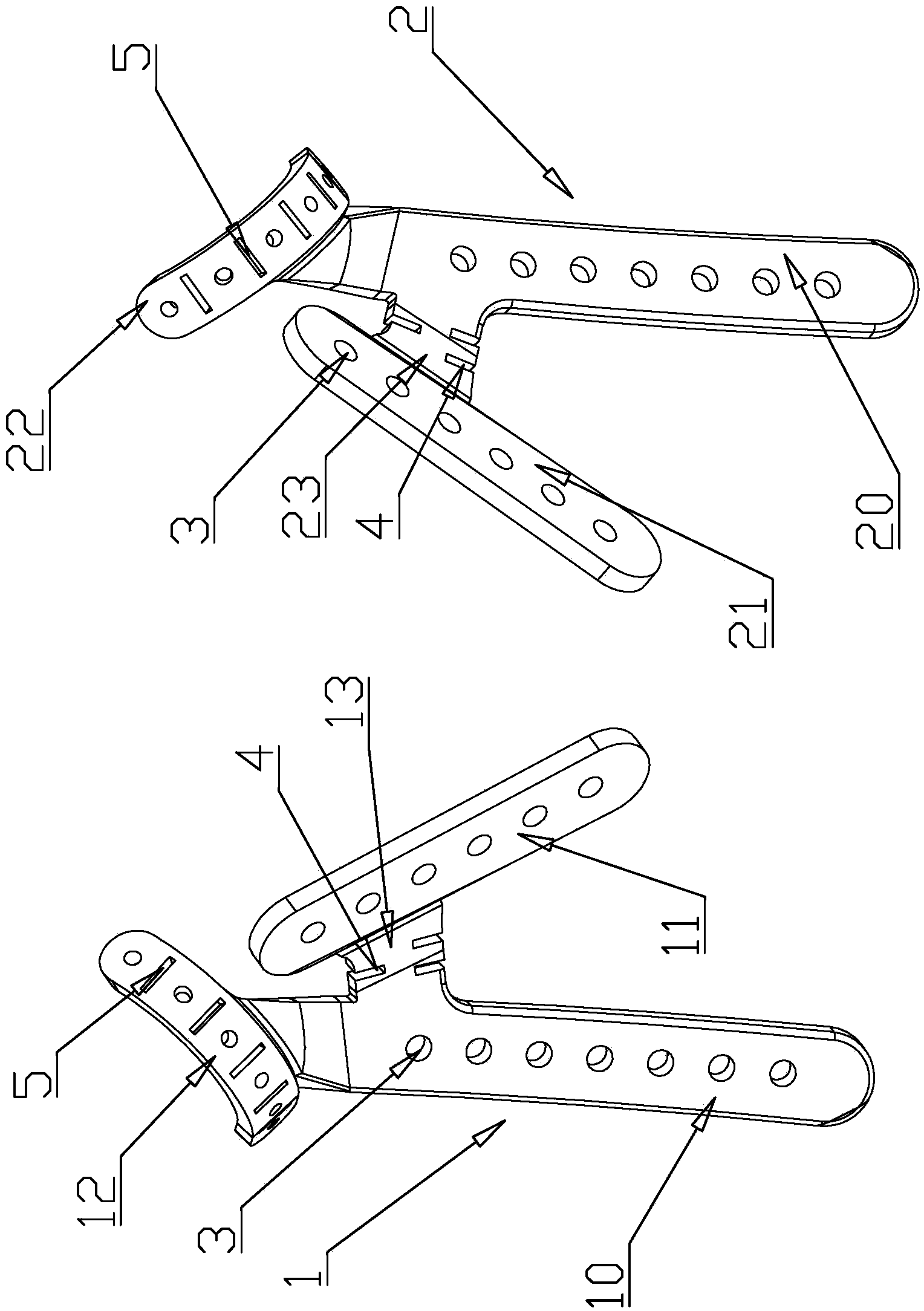 Auxiliary steel plate assembly for treatment of scapular fracture