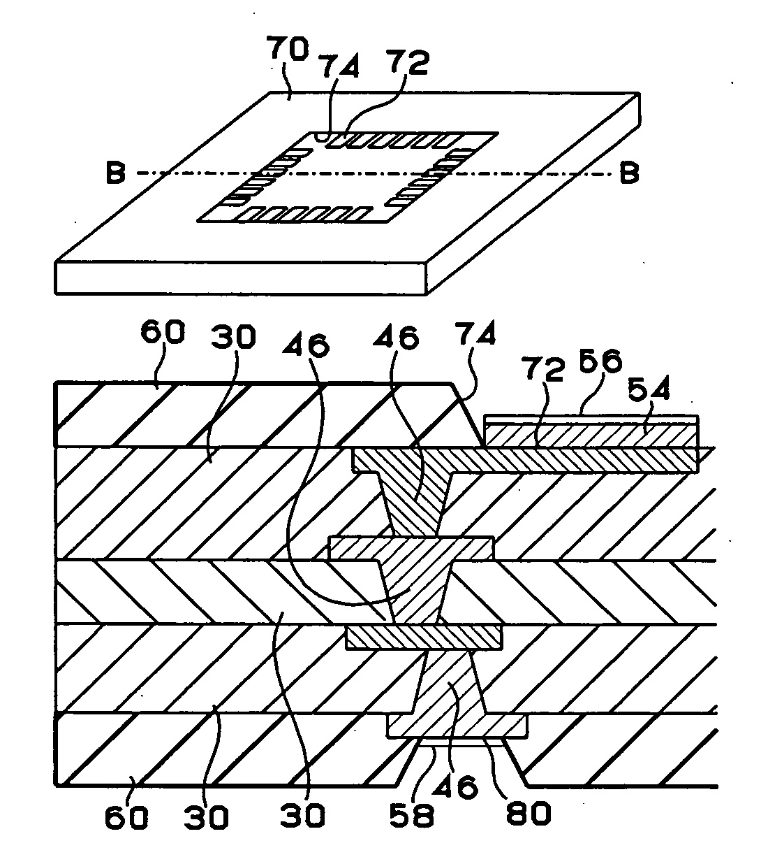 Multilayer printed wiring board and manufacturing method of the multilayer printed wiring board