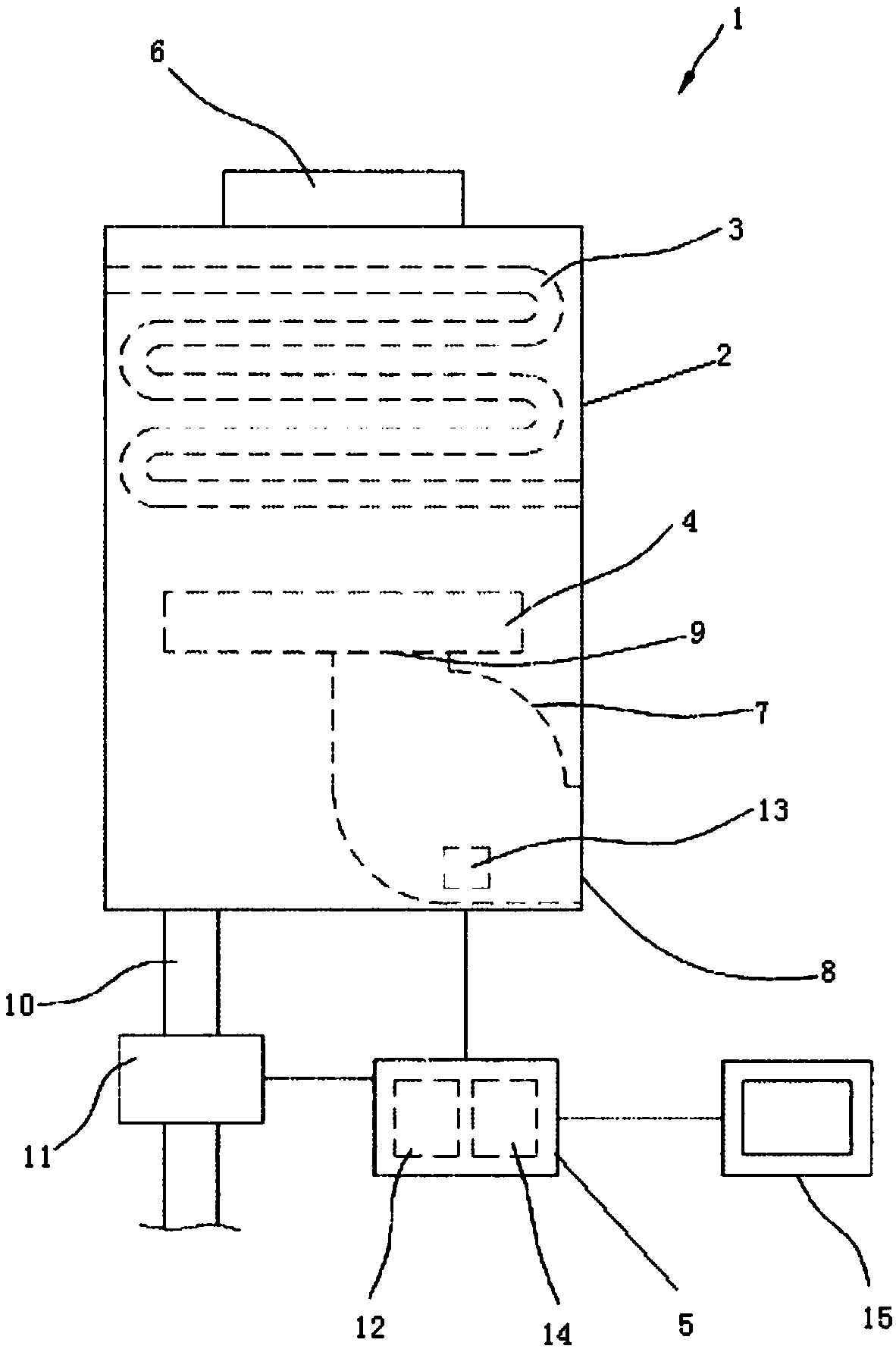 Water heater with detection device, and detection method thereof