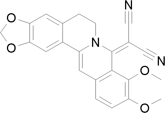 Application of 8-propyl dicyan berberine in preparation of antitumor drug