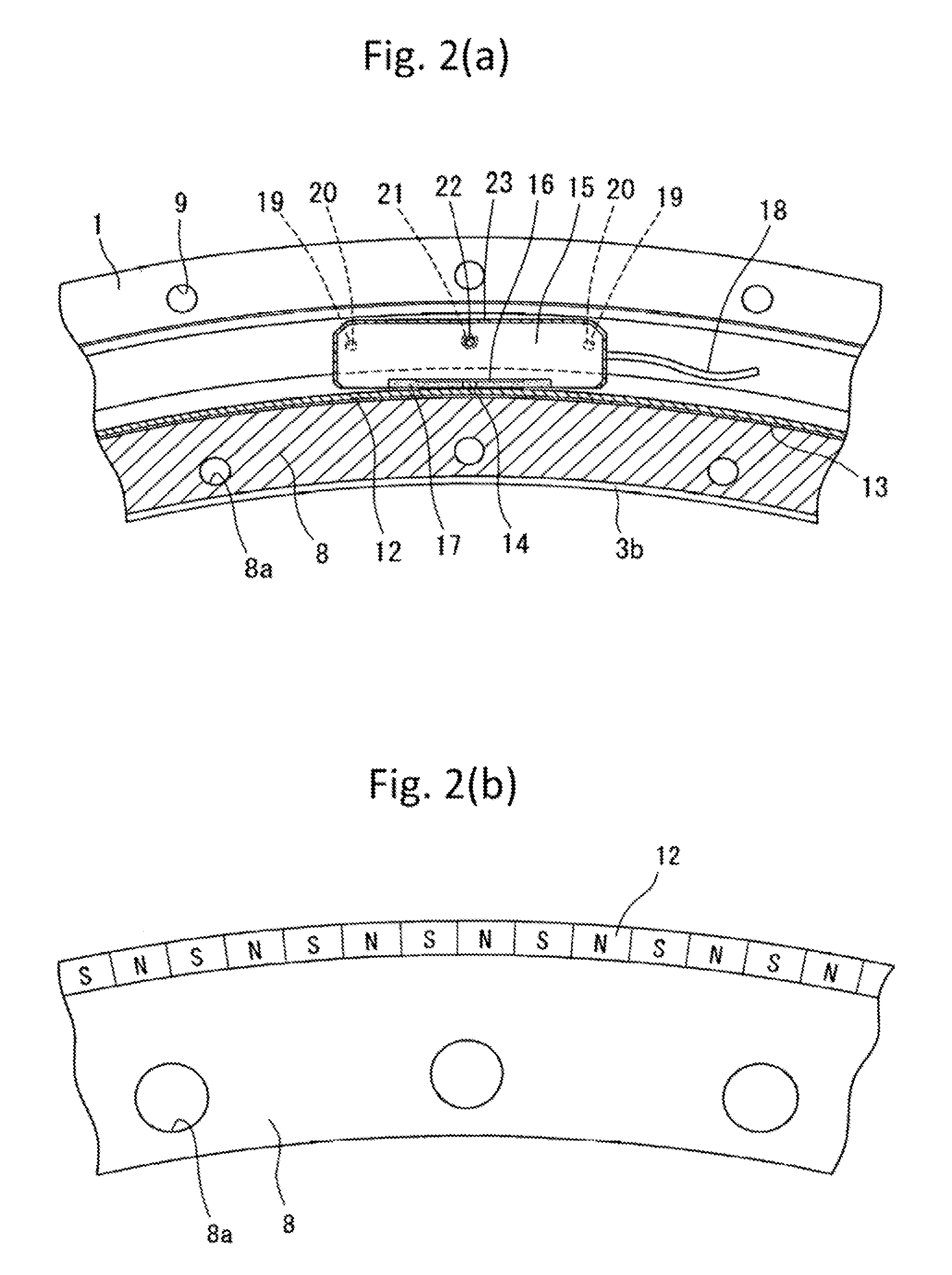 Rolling bearing with rotational speed sensor