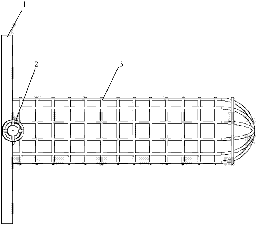 Method for constructing cage type trash rack of gate of pump station