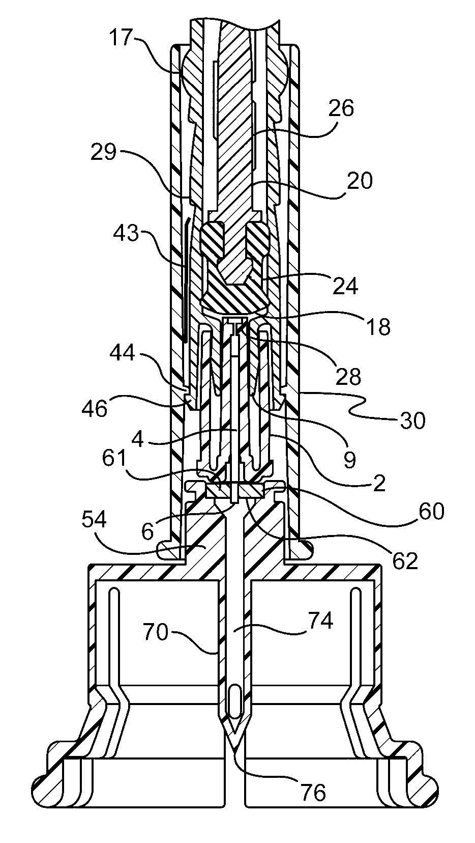 Filling system and method for syringes with short needles