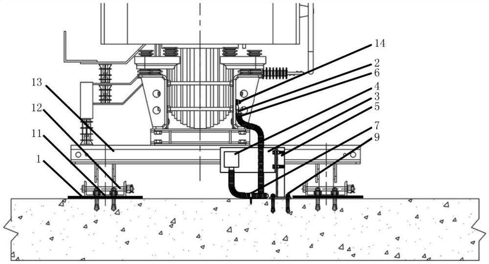 Insulation installation and grounding protection method for rectifier transformer