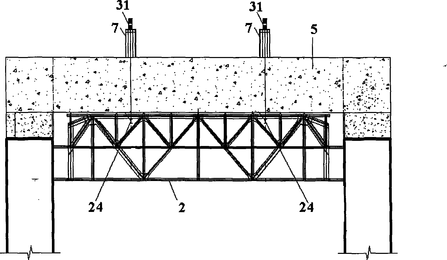 Integral hoisting system for superaltitude overlong jumbo beam by truss method and construction method thereof