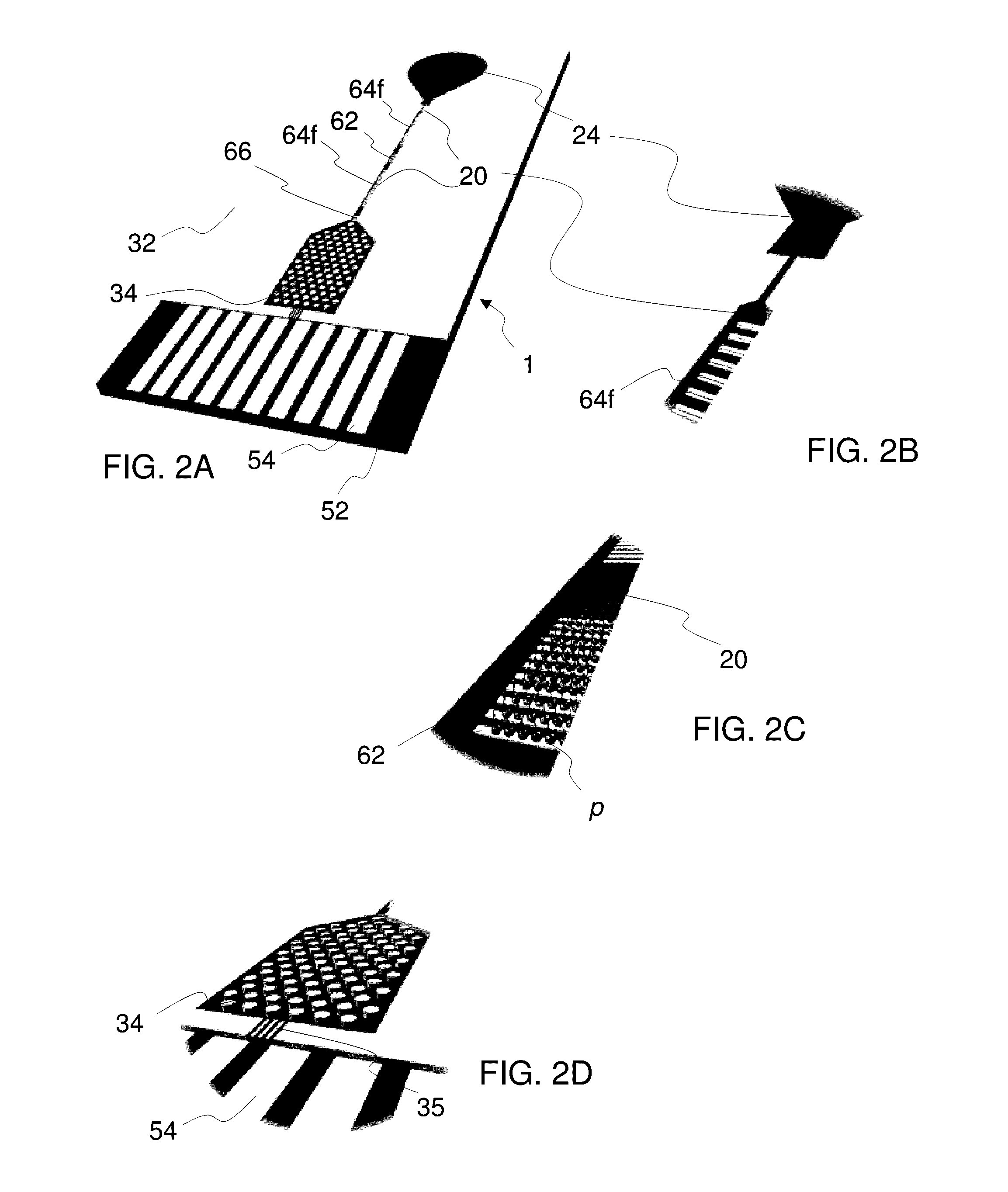 Microfluidic chip with dielectrophoretic electrodes extending in hydrophilic flow path