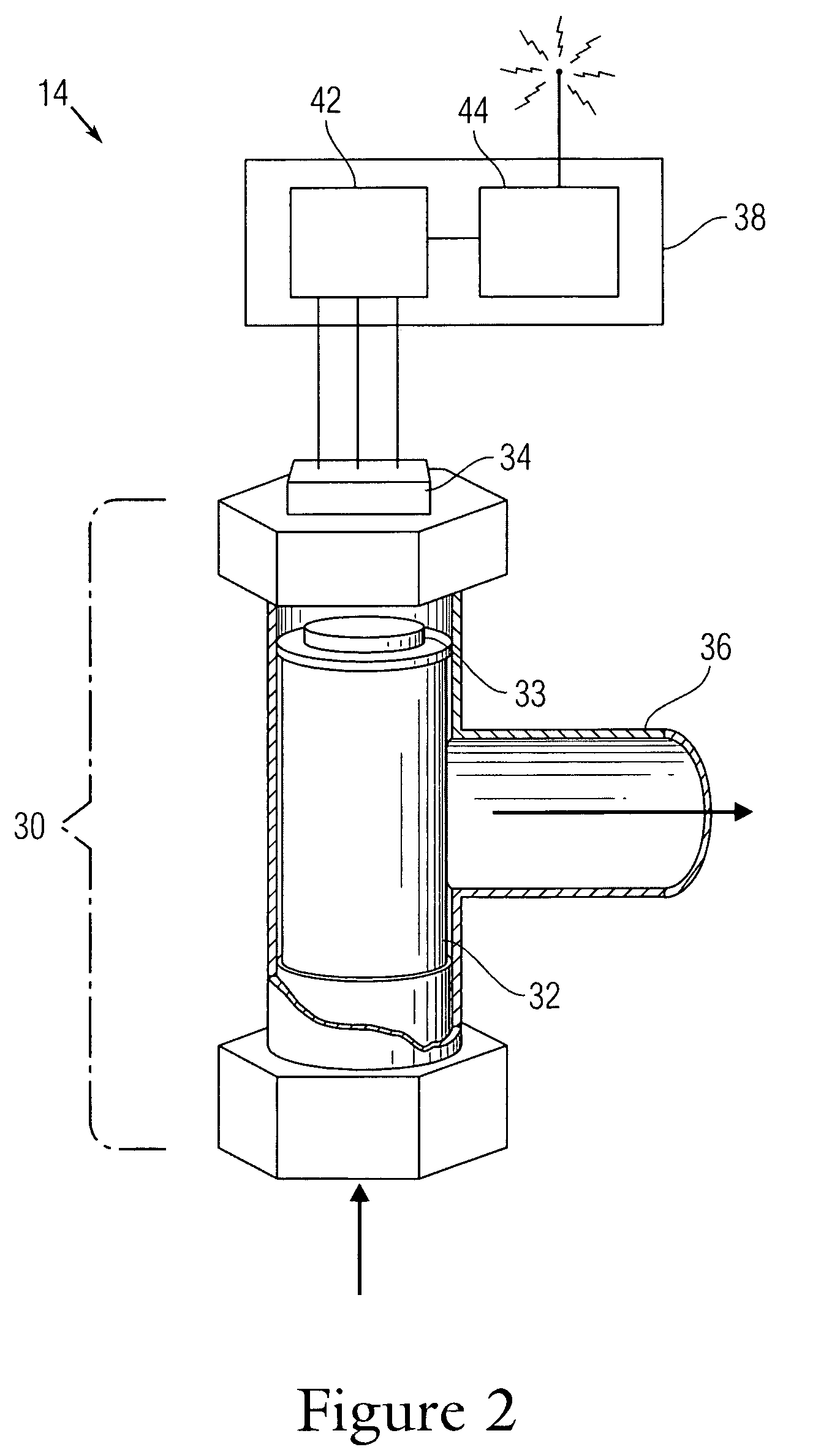 Wireless water flow monitoring and leak detection system, and method