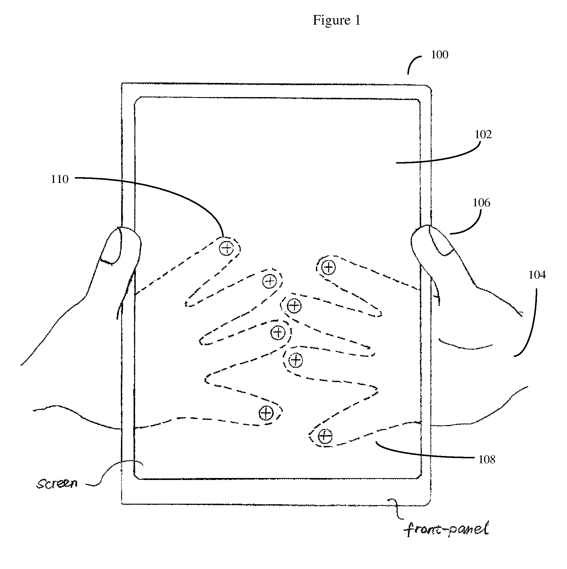 Method for user input from the back panel of a handheld computerized device