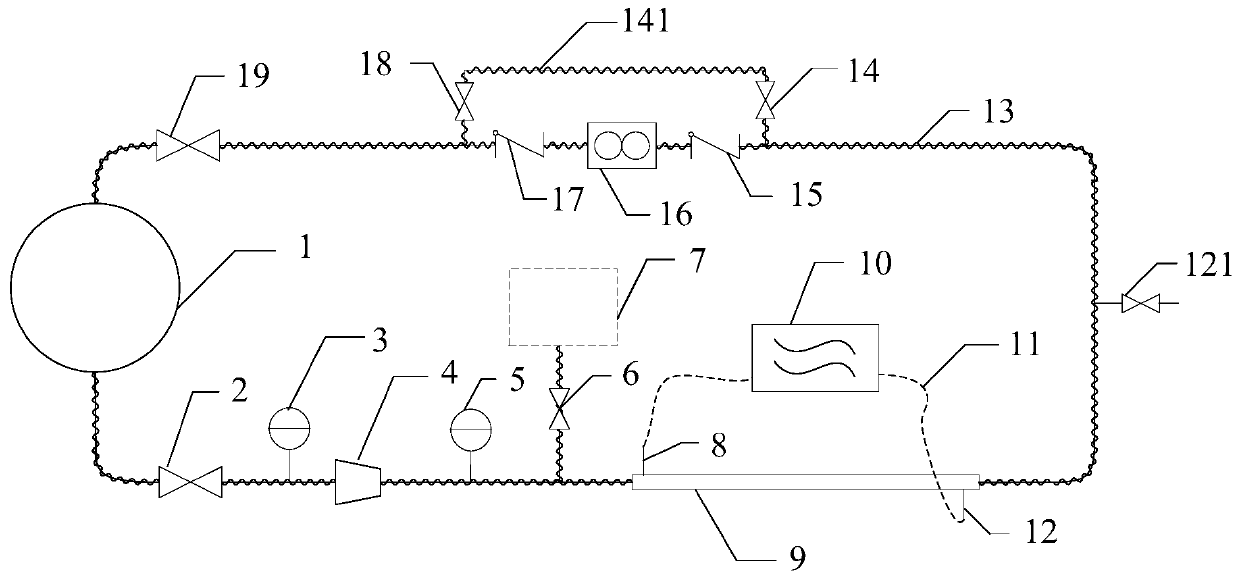 Sulfur deposition experimental device of sulfur-containing natural gas pipeline