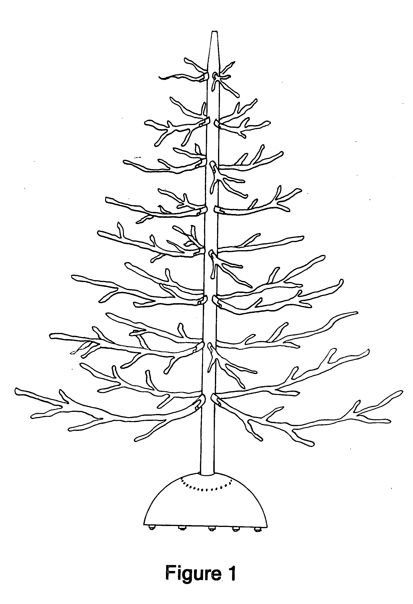 Revolving christmas tree with articulating branches