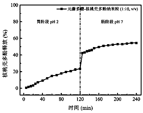 Preparation method of bioactive walnut shell polyphenol nano transfer system