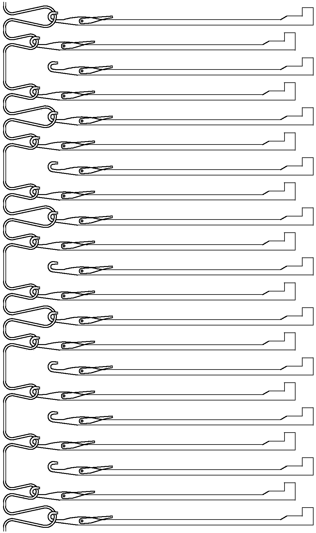 Knitting method for stitch-free yarn arc compensating density control