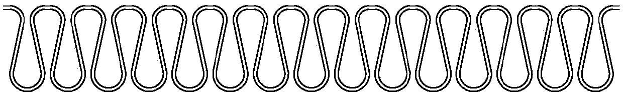 Knitting method for stitch-free yarn arc compensating density control