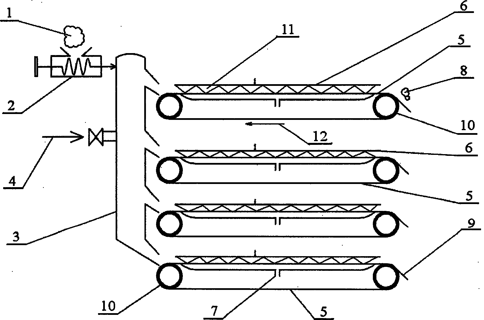 Electroosmosis dewatering method and device of water-containing material