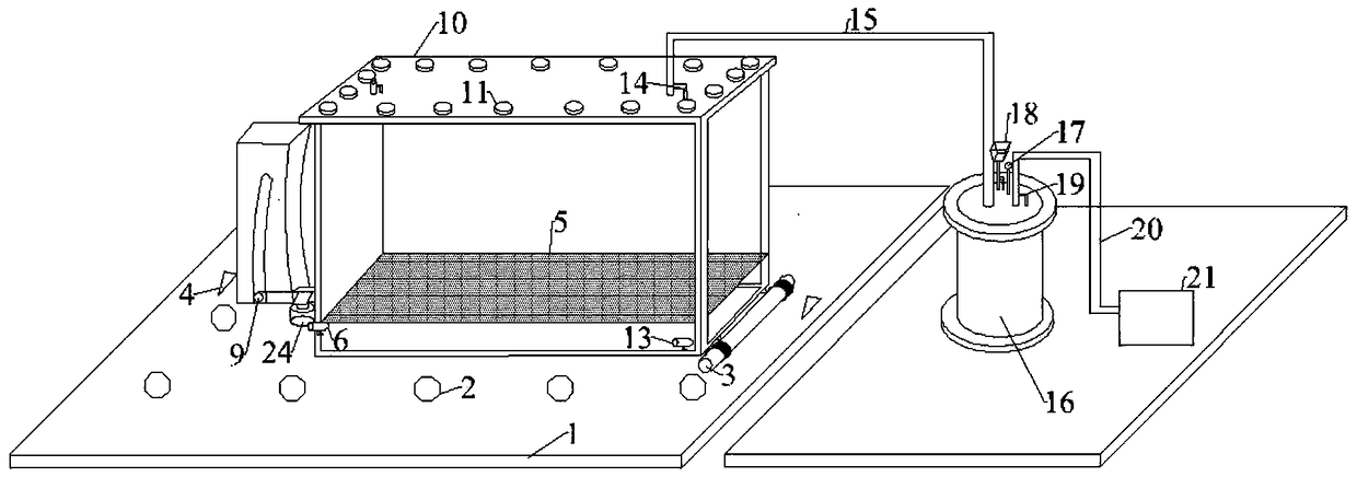 Experimental device for inclined angle-adjustable seabed slope seismic response research model based on permeating solidifying method