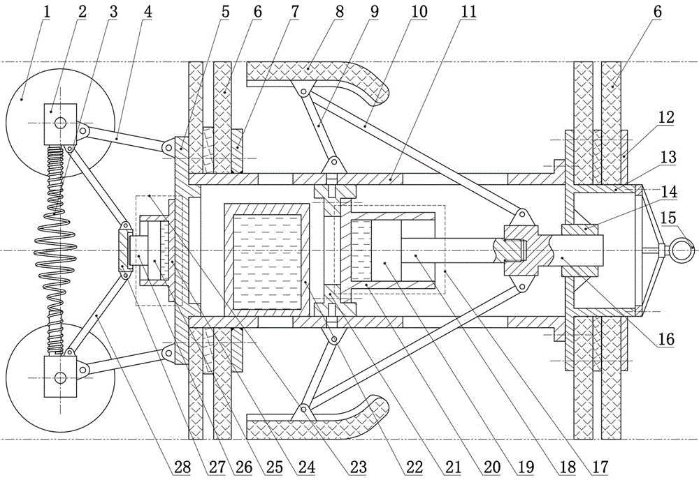 Pipe cleaning device with automatic brake device