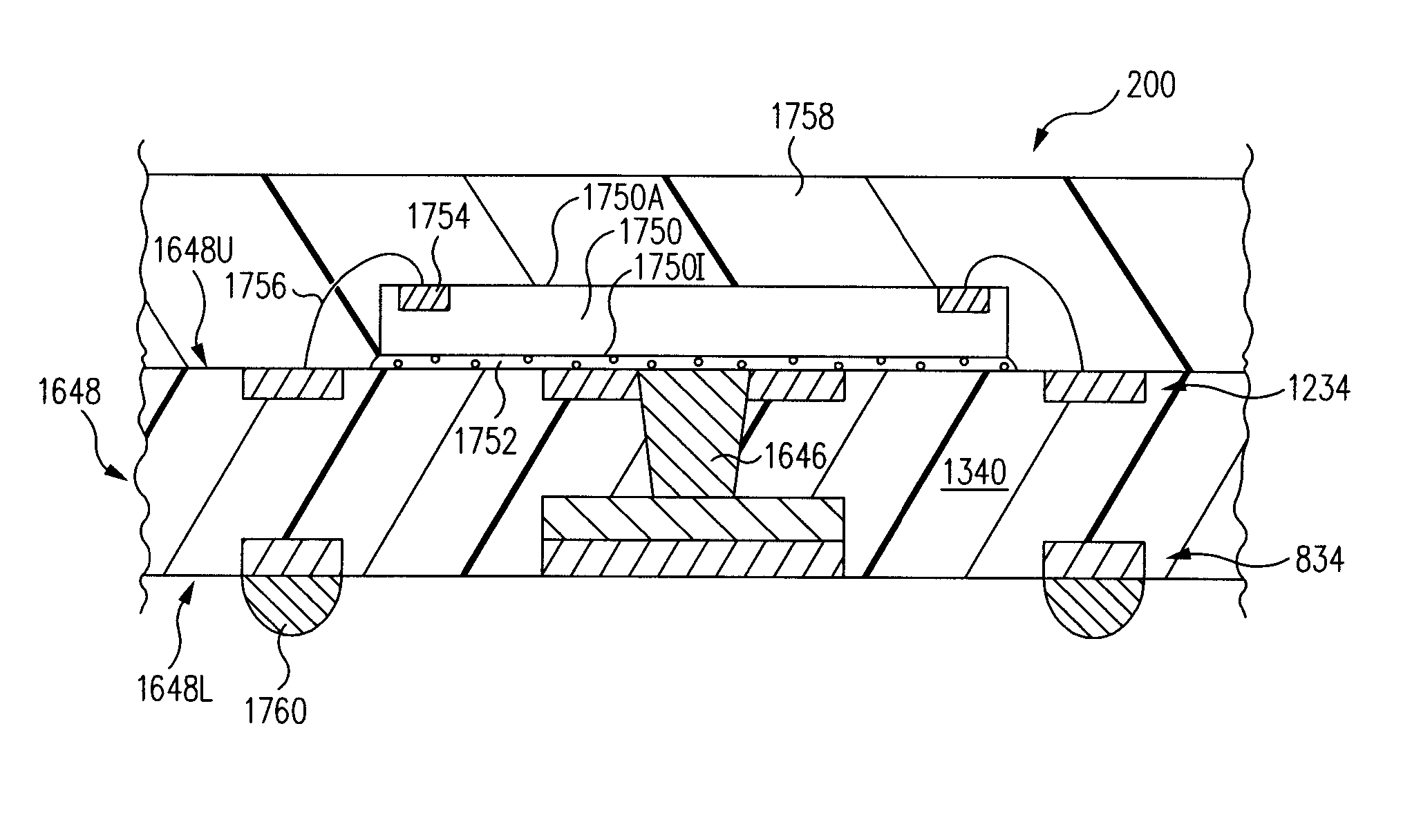 Extended landing pad substrate package structure and method
