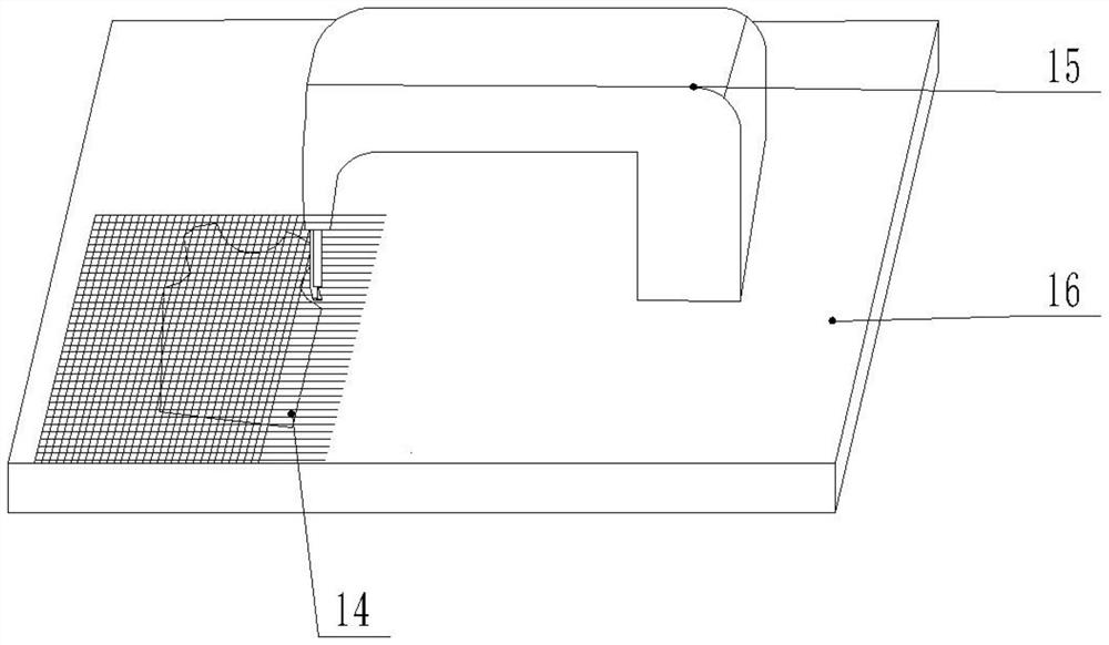 Knitted garment sewing template, winding device and sewing method