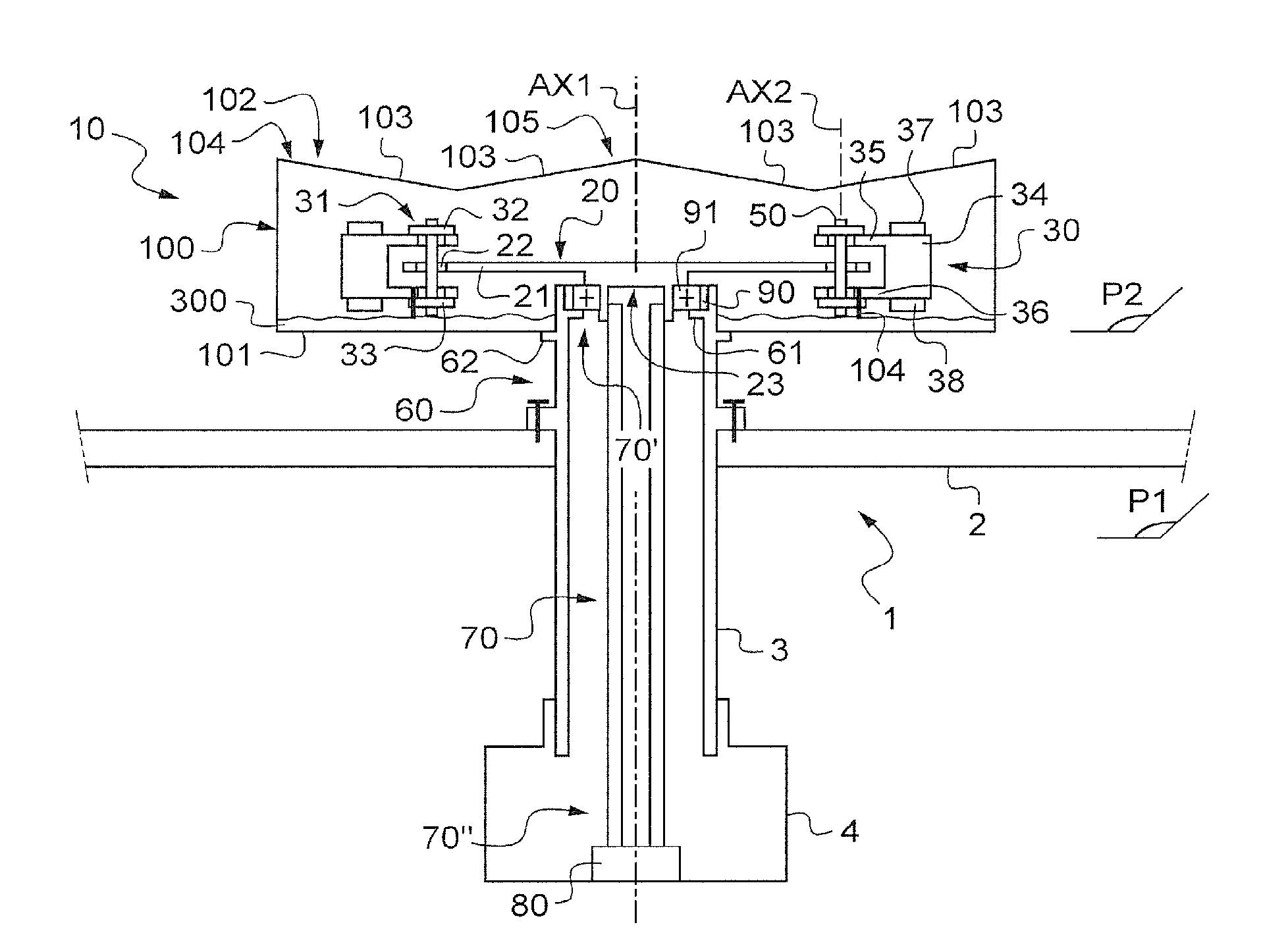 Device for reducing vibration generated by rotorcraft rotor, and rotorcraft provided with such device