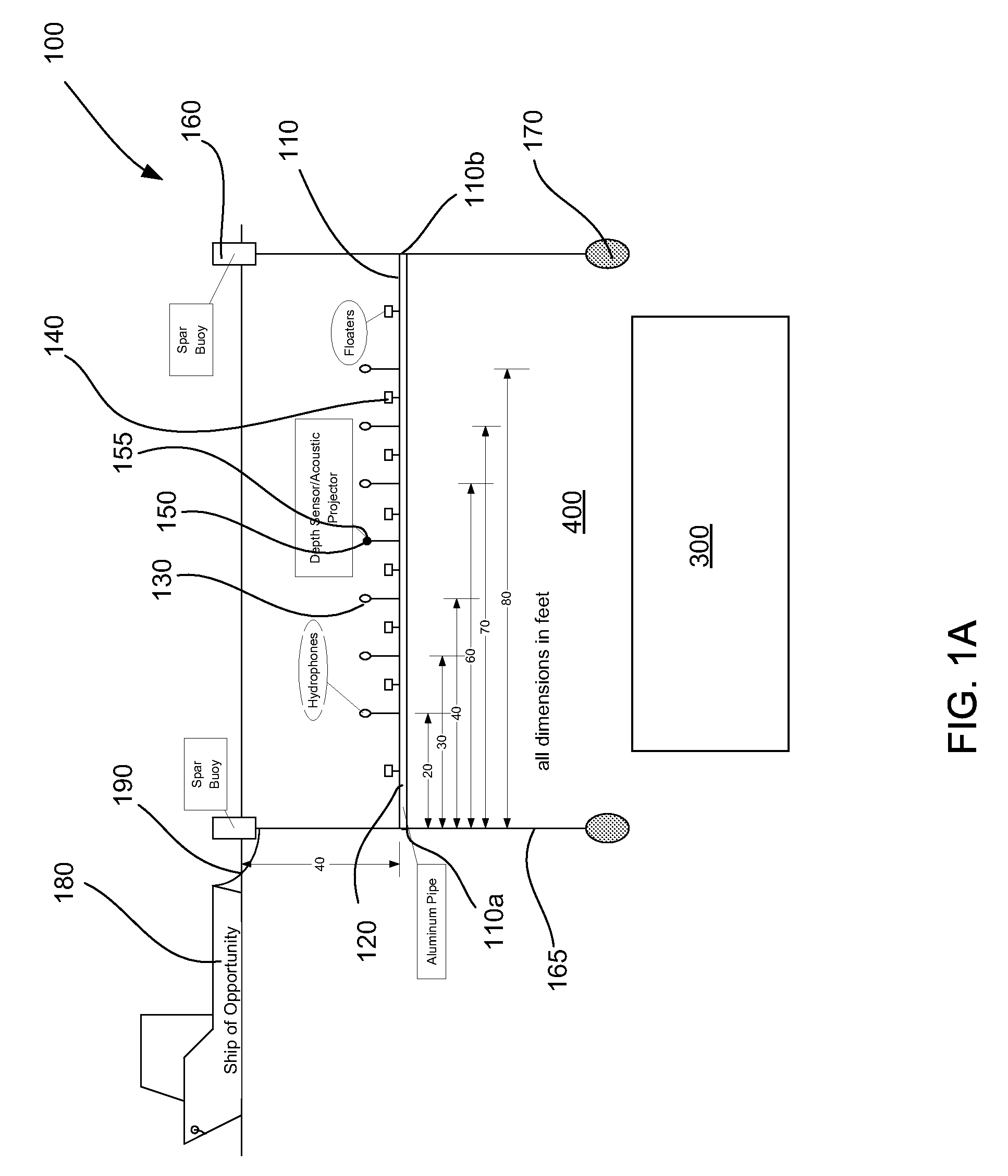System for measuring acoustic signature of an object in water