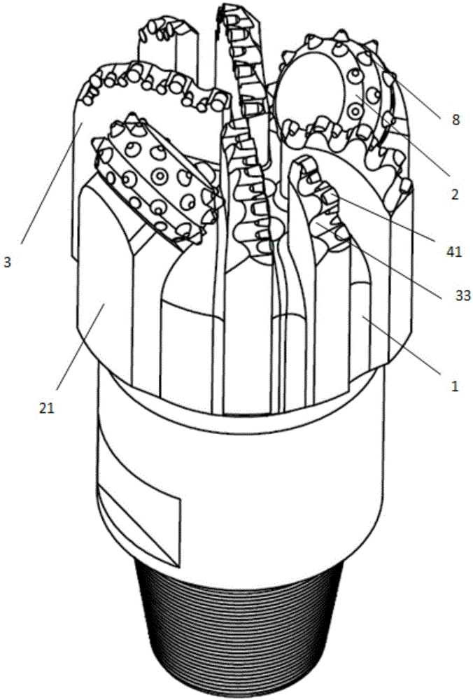 Composite drill bit suitable for stratum difficult to drill