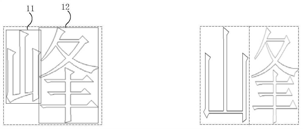 Method and device for splitting font parts