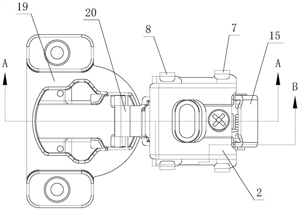 Simple and convenient disassembly and assembly structure of furniture hinge