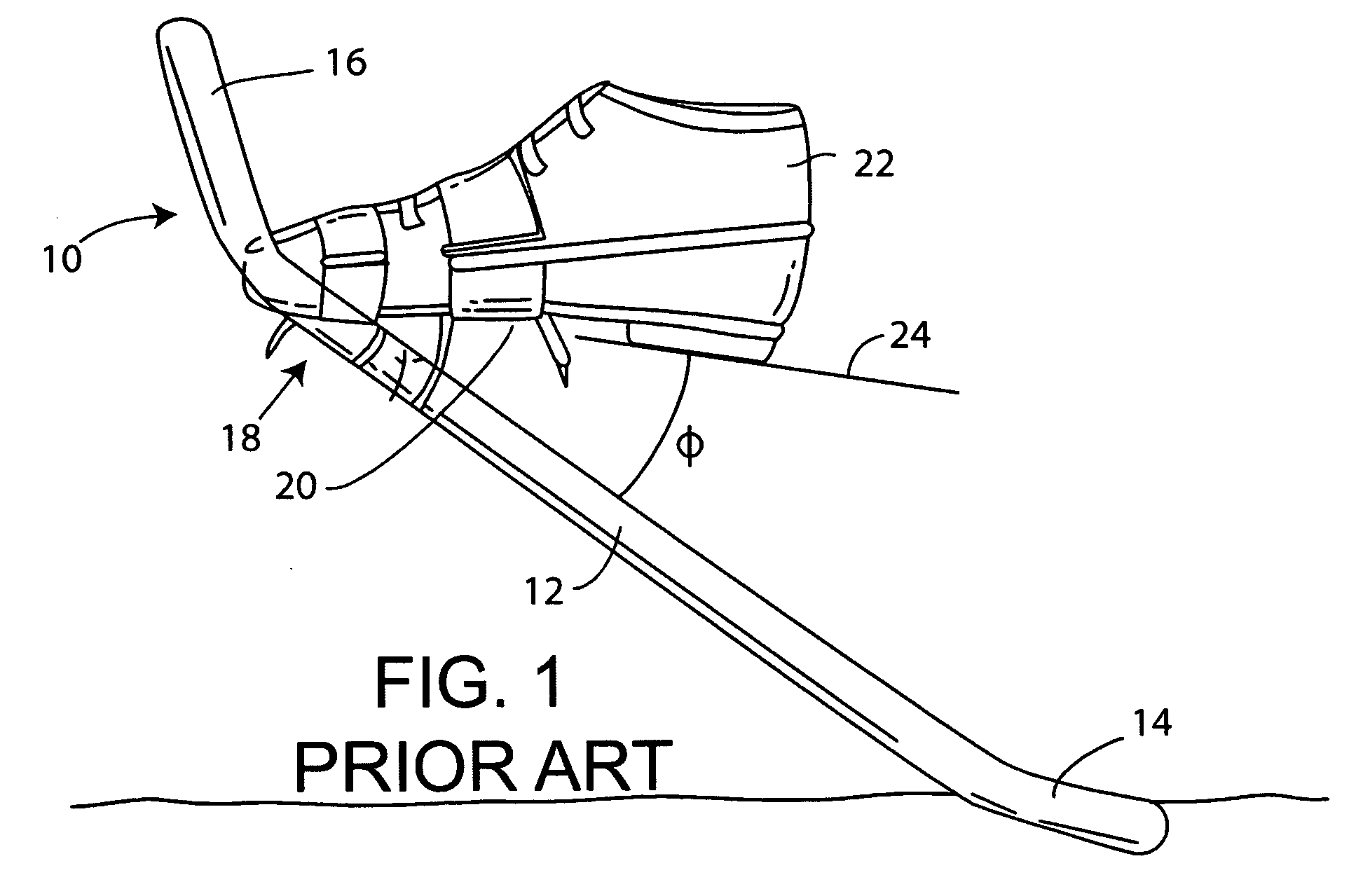 Snowshoe with pivoted boot binding