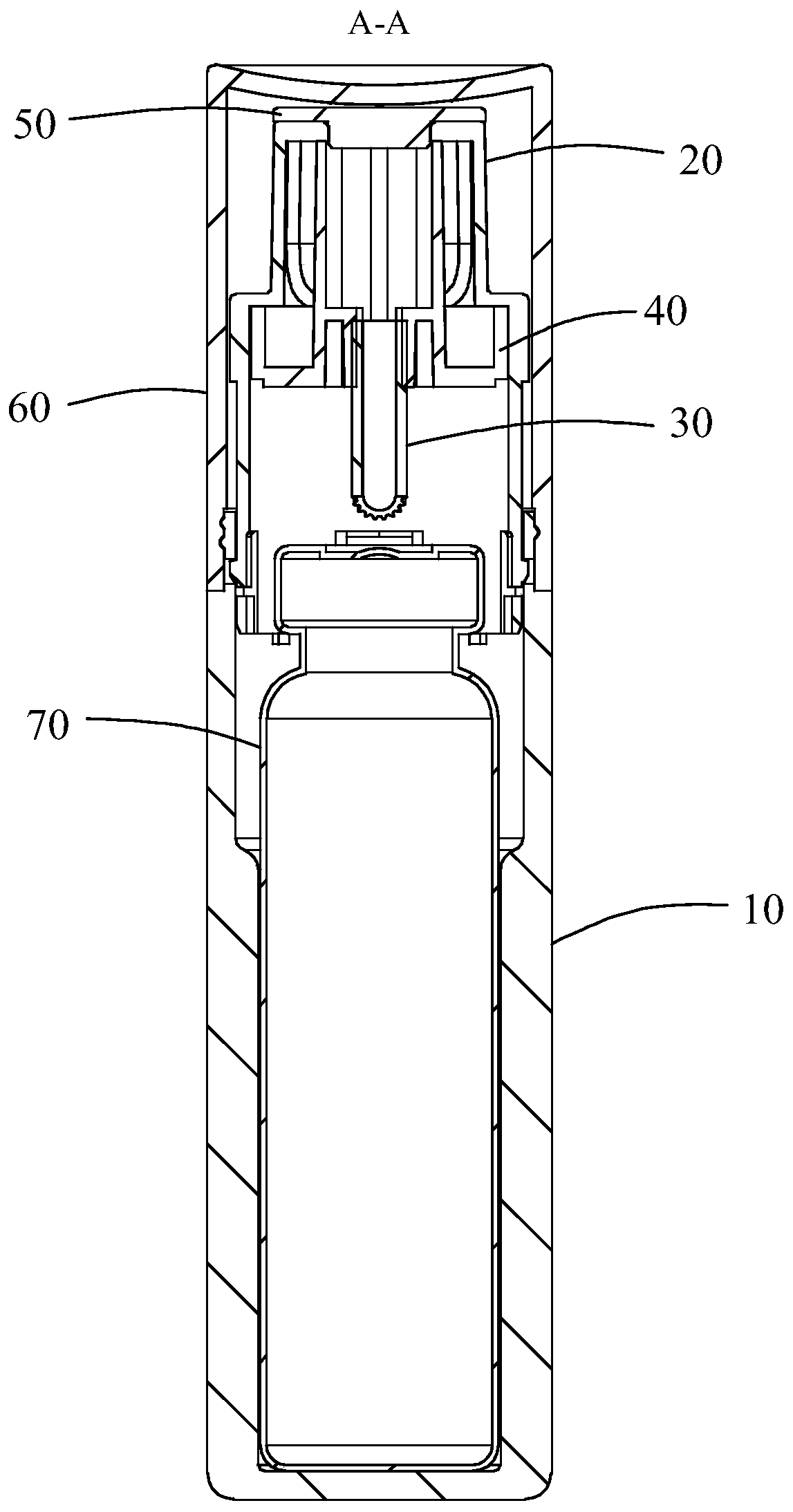 Oral liquid drinking device and oral liquid packaging device